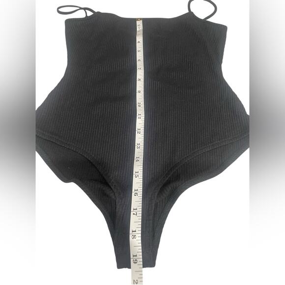Sezane Black Ribbed Tank Bodysuit NWT Snap Closure- Medium - Picture 4 of 9